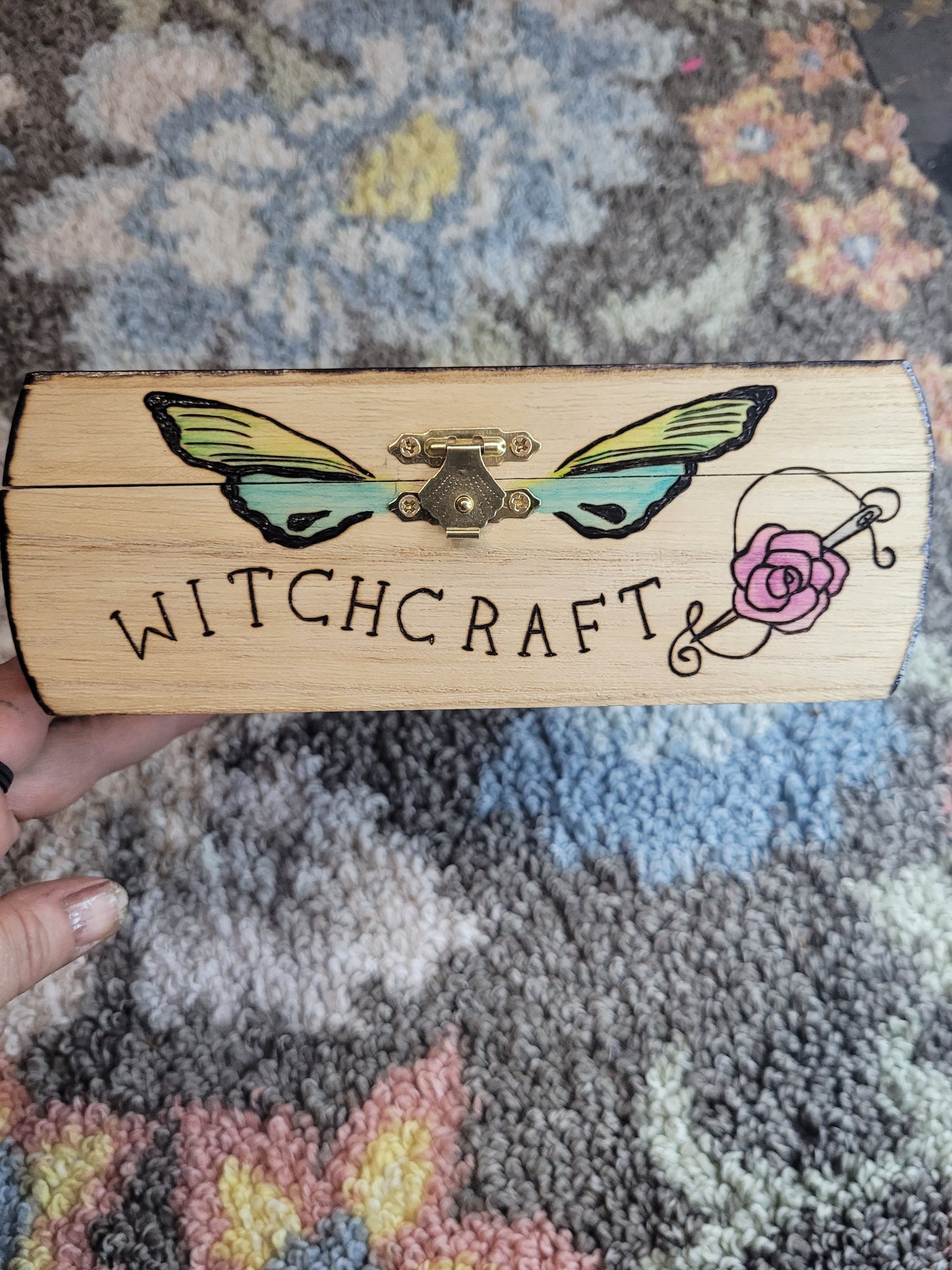 A Cottagecore Ouija Board Divination Magic Box - 'Pyrographics by The Ragdoll Princess