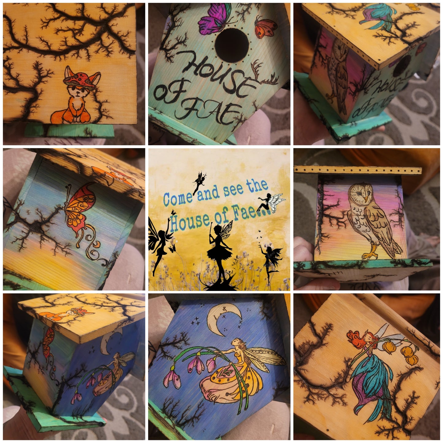 House of Fae...a Birdhouse - 'Pyrographics by The Ragdoll Princess'